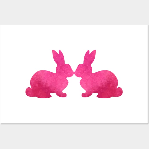 Pink Bunny Rabbit Wall Art by Teezer79